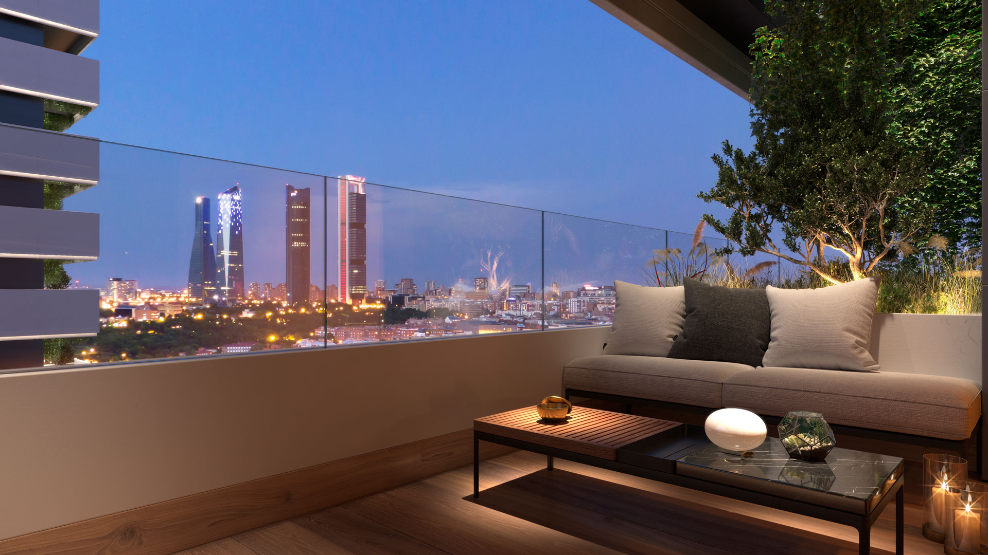 Terrace with panoramic views of Cuatro Torres Business Area